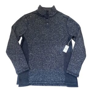 BKE Mens‎ Charcoal Heathered 1/4 Snap Mock Neck Sweater Pullover XL